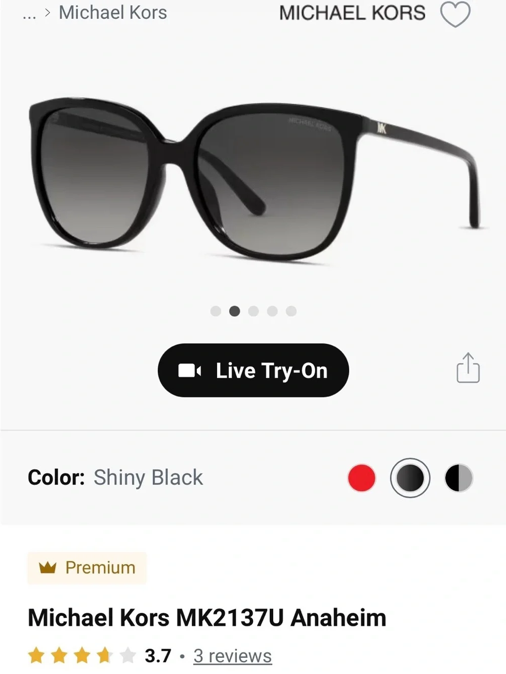 Michael Kors Polarized Black Women's Sunglasses with Gradient Gray Lenses